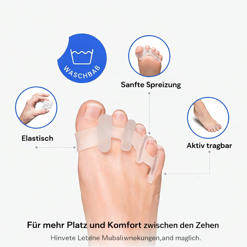 Zehentrenner Silikon 2 Stk., weich & BPA-frei, wiederverwendbar, unisex tragbar