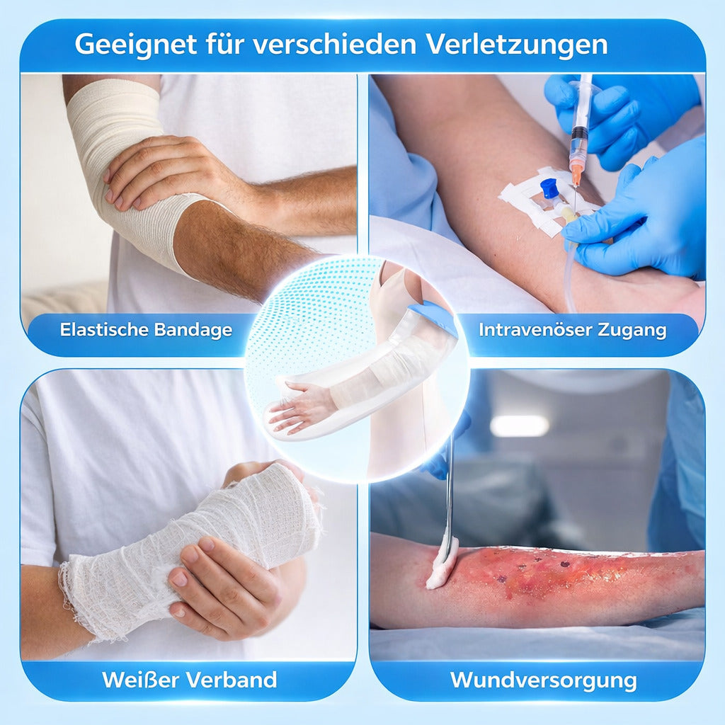 Wasserdichter Arm Duschschutz, wiederverwendbare TPU Schutzhülle mit elastischem Silikonring