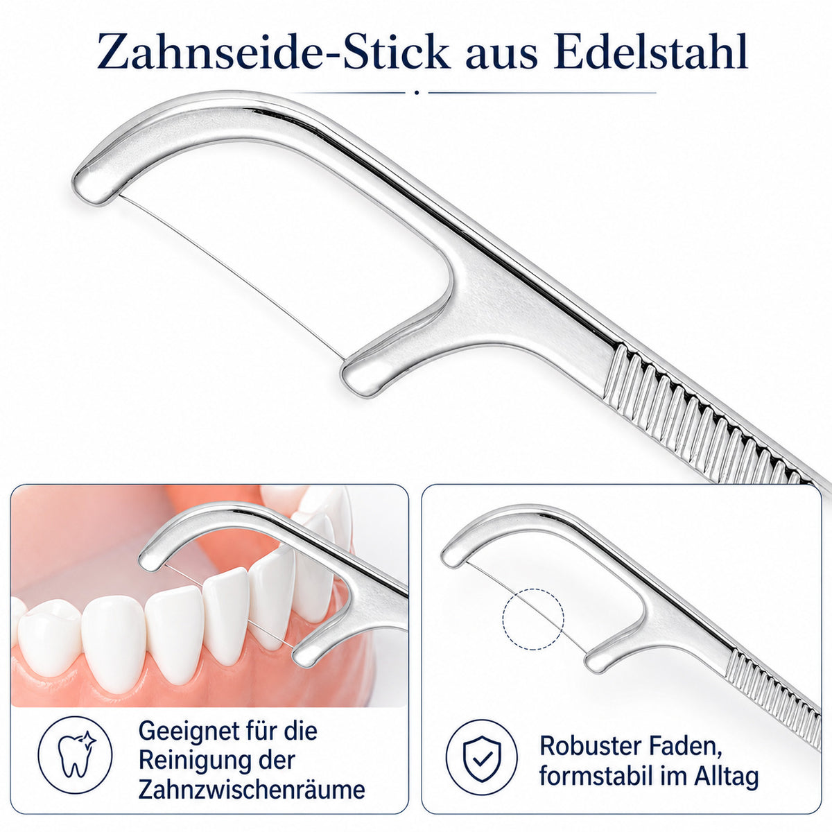 Zahnpflege-Set, 9er Pack Edelstahl Zahnstocher,wiederverwendbar,Ideal für Unterwegs
