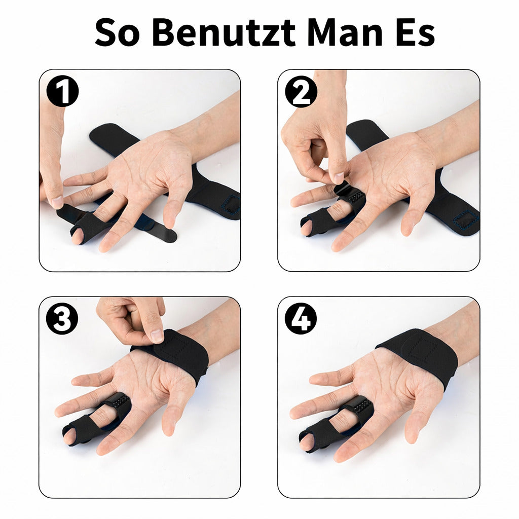 Fingerschiene mit Aluminiumstütze, verstellbare Fingerbandage für Zeige, Mittel & Ringfinger