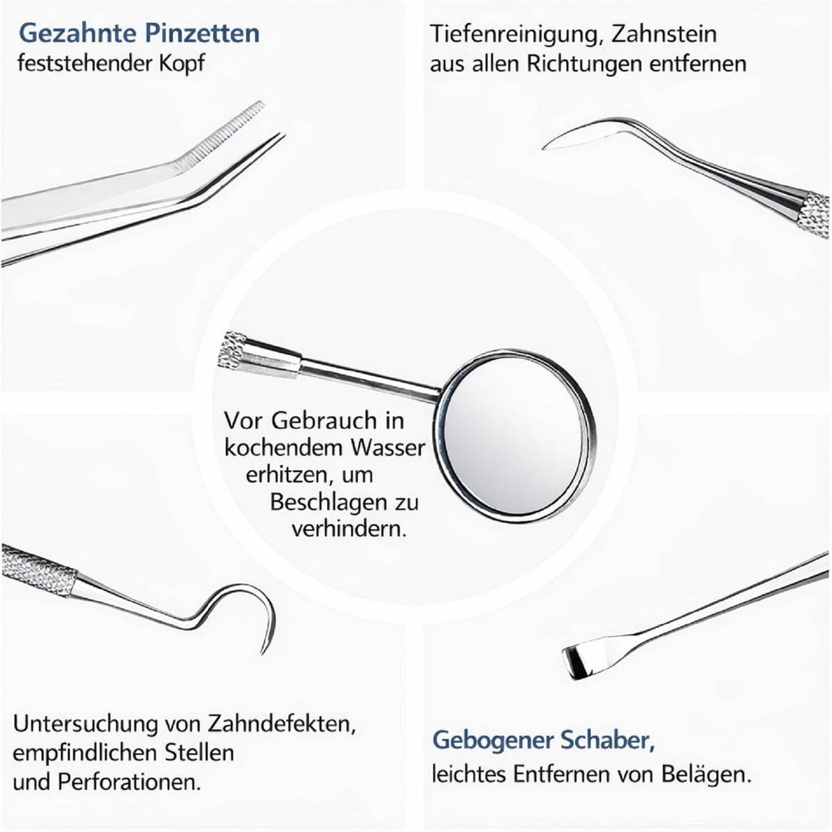 Zahnpflege Set,5 teiliges Reinigungsset für Zahnzwischenräume & tägliche Mundhygiene