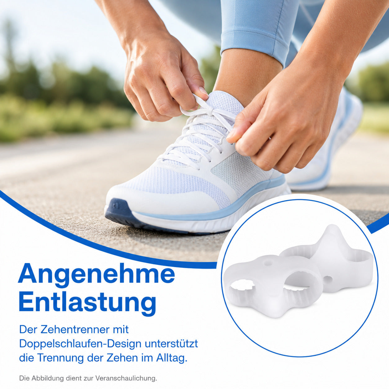 Zehentrenner Gel Set 2 Paar, weich & flexibel, für überlappende Zehen, unisex tragbar