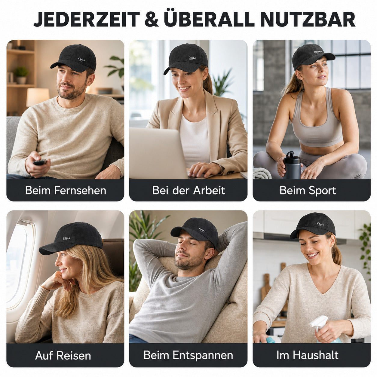 Cool-i ® Infrarotlampe Rotlicht-Haarwuchshaube–Infrarot- & Blaulichttherapie für die Kopfhaut Kabellose,158 LEDs, wiederaufladbar, Timer, für Männer & Frauen