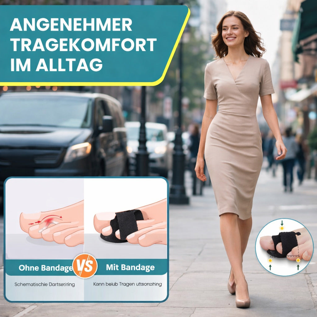 2er Zehenschutz Bandage, verstellbar für 2 Zehen, rutschhemmend & atmungsaktiv