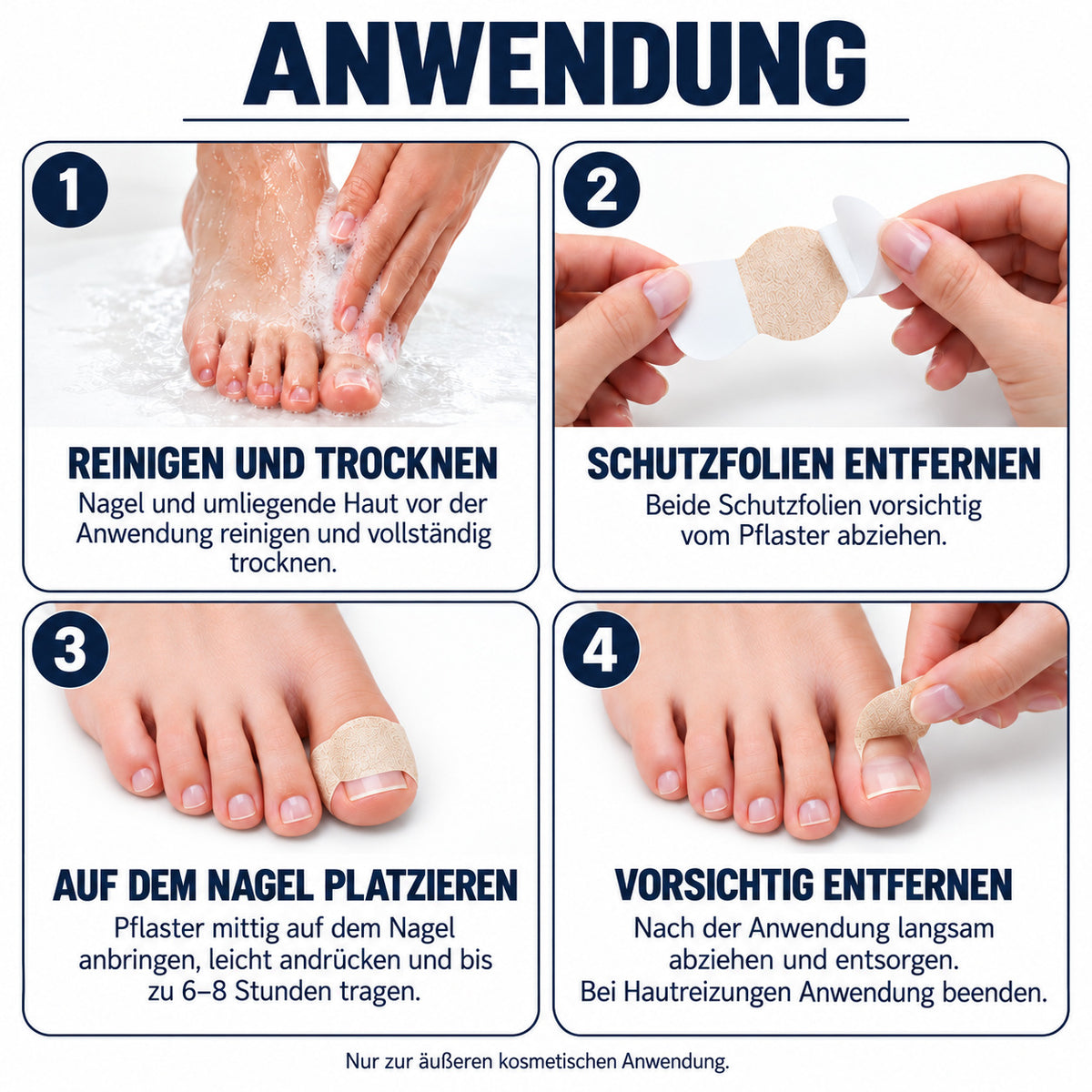 COOL-i Nagelpflege Pflaster 21 Stück, selbstklebende Nagelschutz Pflaster für Finger- und Zehennägel