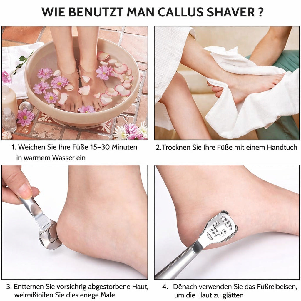 COOL-i ® Hornhautfeile，Edelstahl Fußfeile, Fußfeile Fußschaber PediküRe Set