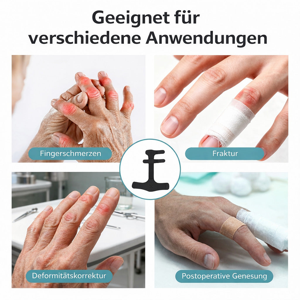 Fingerschiene mit Aluminiumstütze, verstellbare Fingerbandage für Zeige, Mittel & Ringfinger