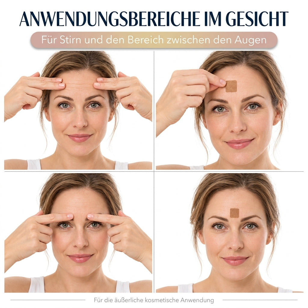 COOL-i Faltenpflaster Gesicht 144 Stück, Stirnpflaster für Stirn & Zornesfalte, selbsthaftende Gesichtspatches