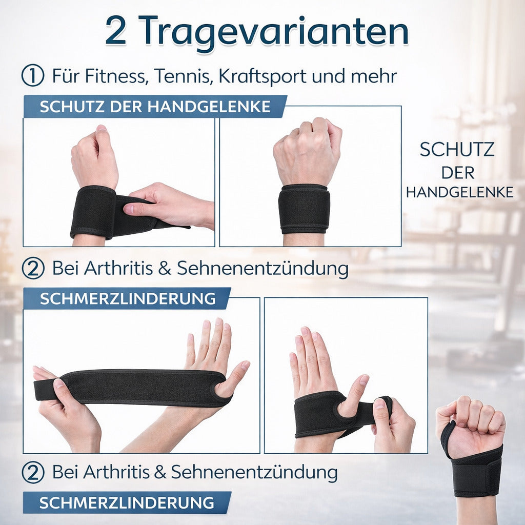 Handgelenkbandage 2er, verstellbar & atmungsaktiv, für Sport, Fitness, Arbeit & Alltag