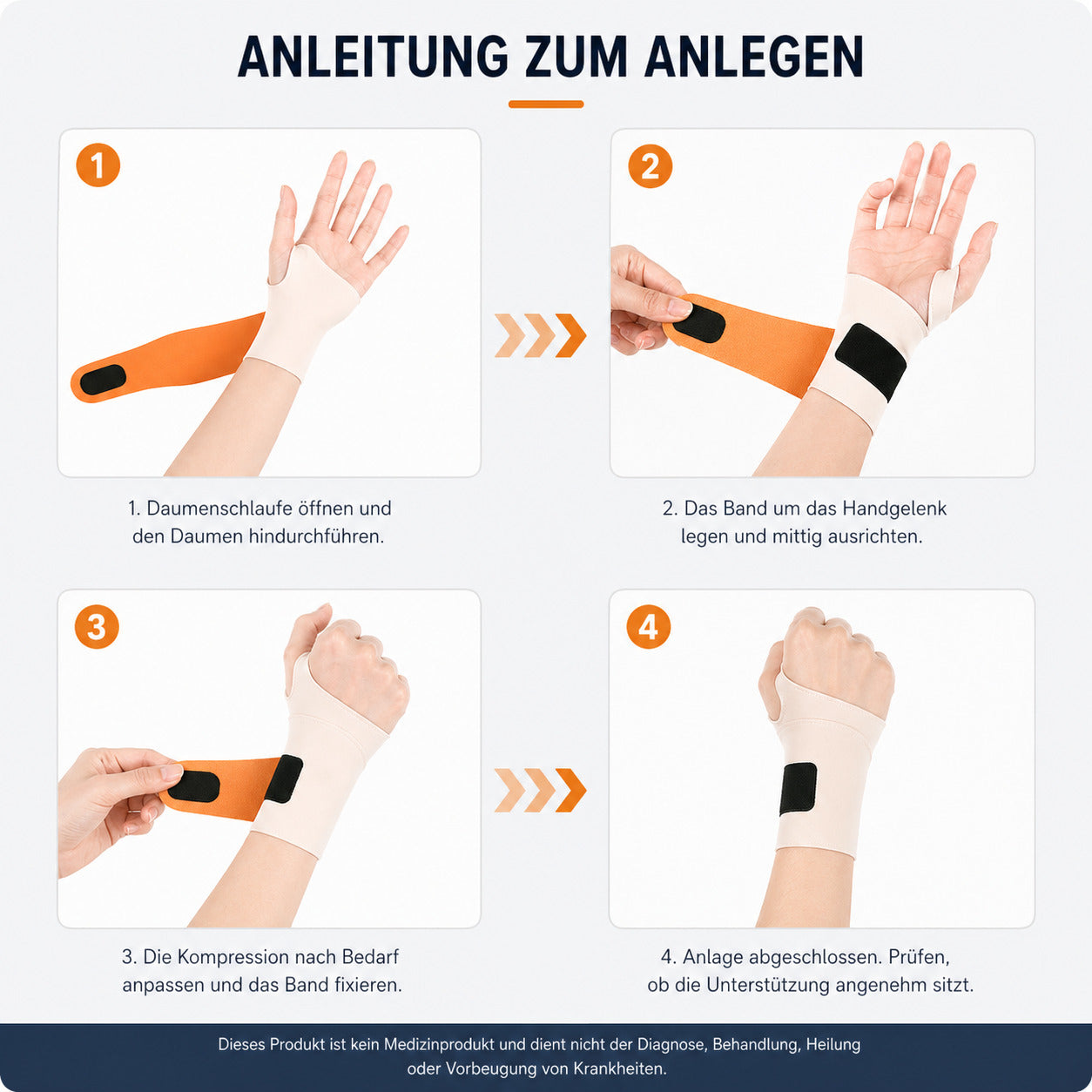 2er Set Handgelenkbandage elastisch, ultradünn, verstellbar, atmungsaktiv, für Sport, Arbeit & Alltag