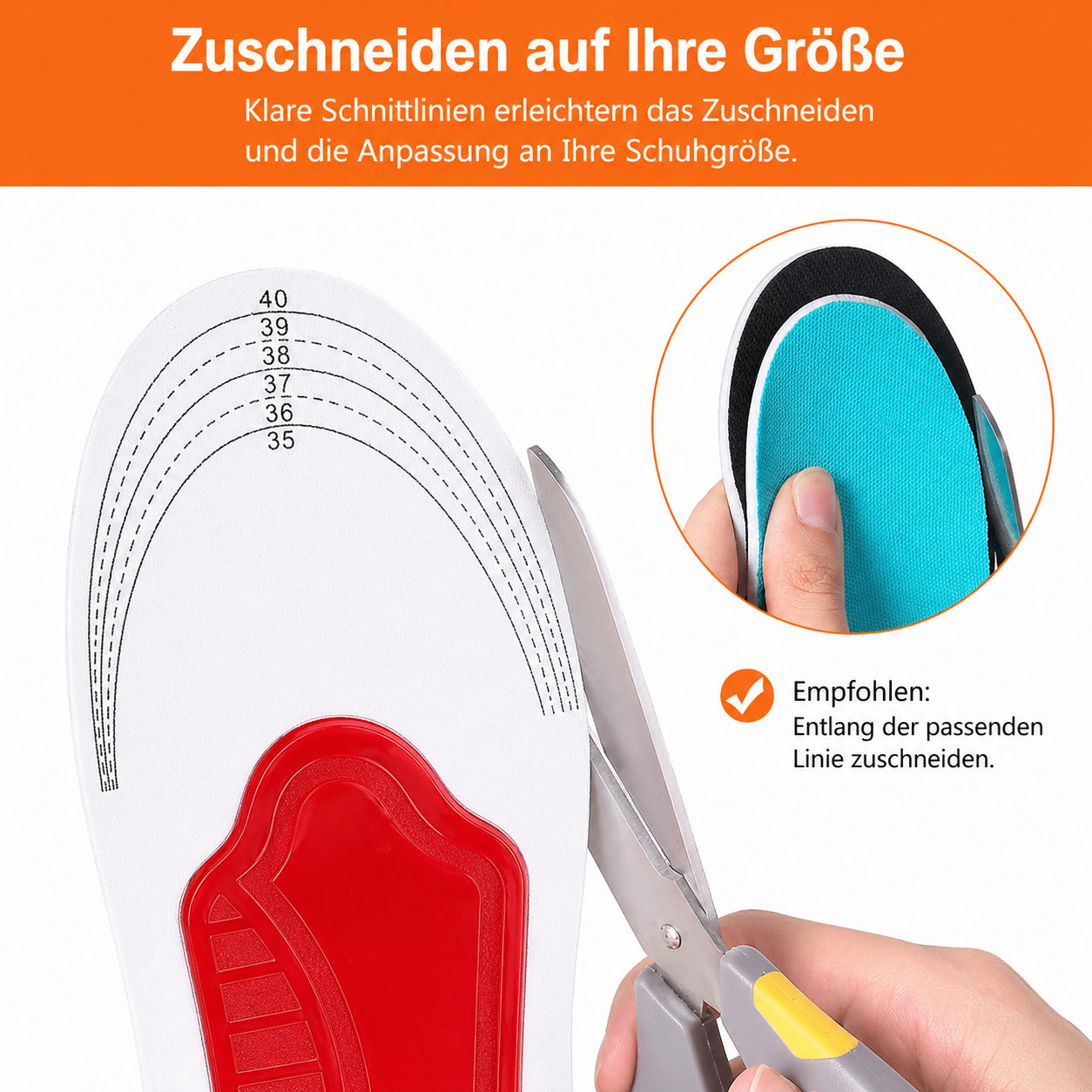 Orthopädische 3D Einlegesohlen mit Fußgewölbestütze,bei Plattfuß, Fersensporn & Fußschmerzen