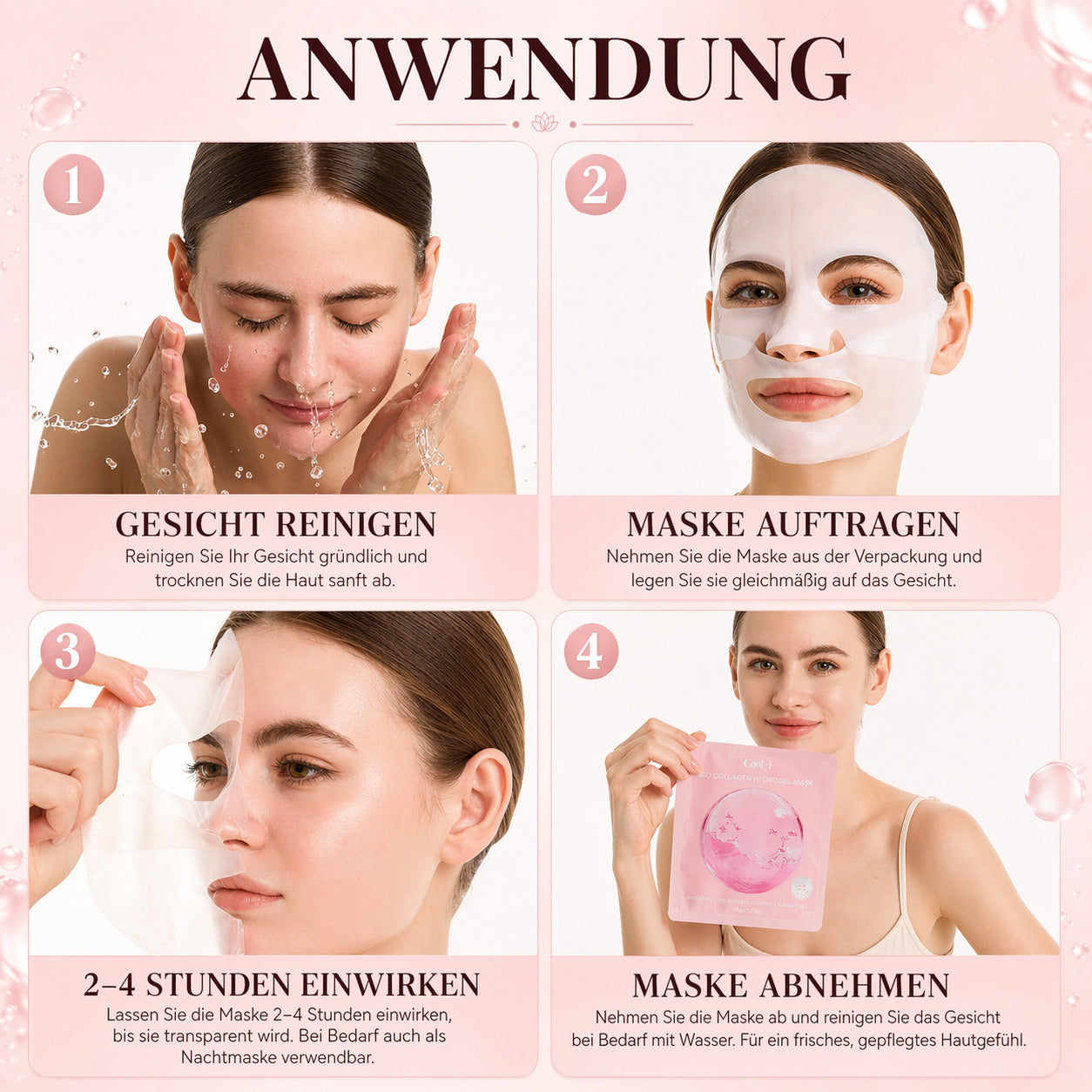 Cool-i® Bio Collagen Real Deep Maske – 5 Stück | Collagen & Kupferpeptide | Beruhigende & feuchtigkeitsspendende Pflege