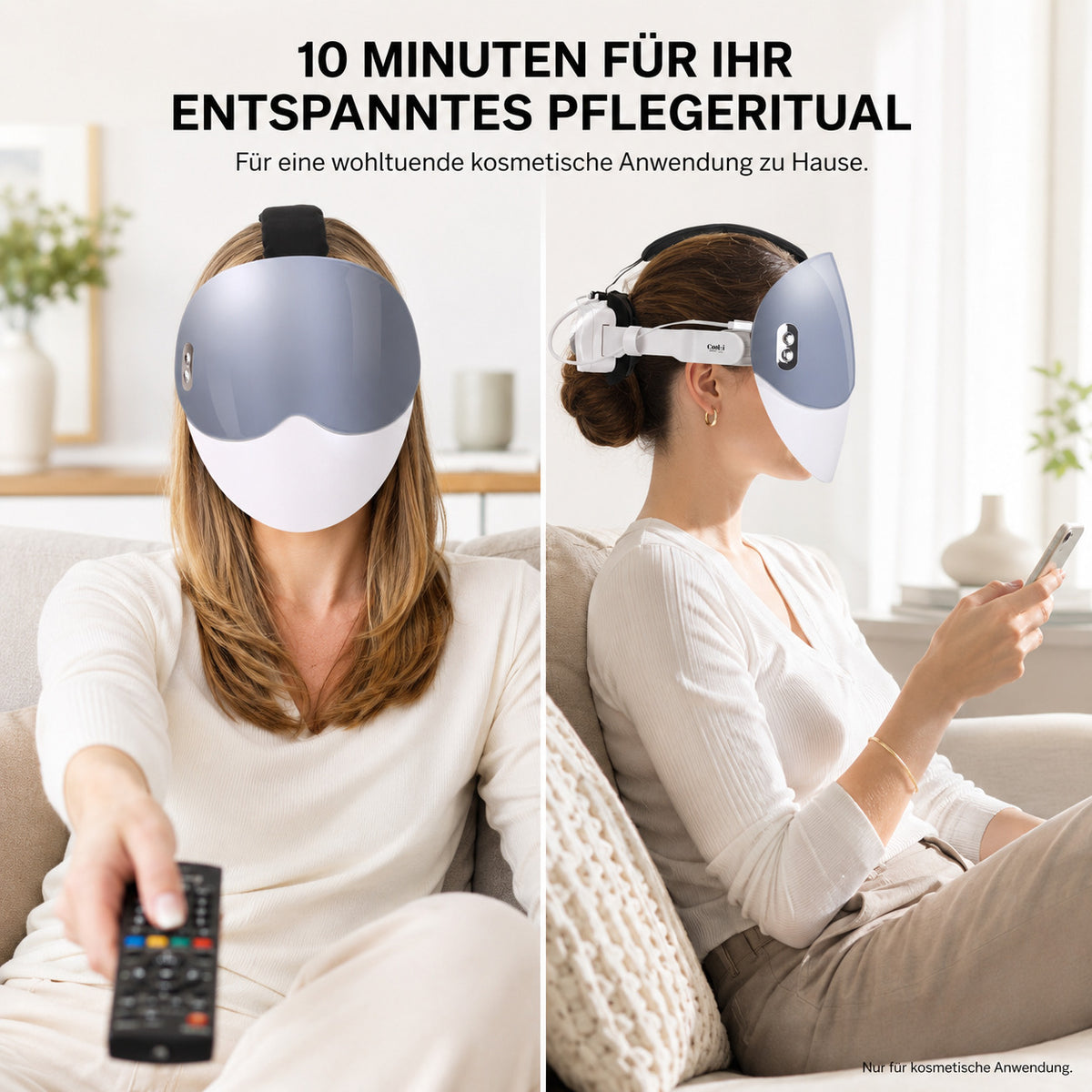 Cool-i® LED-Gesichtsmaske – 8-farbige Lichtanwendung mit Rot- & Infrarotlicht – Kabellos, mit Timer & Sprachsteuerung – Für entspannte Hautpflegeroutine