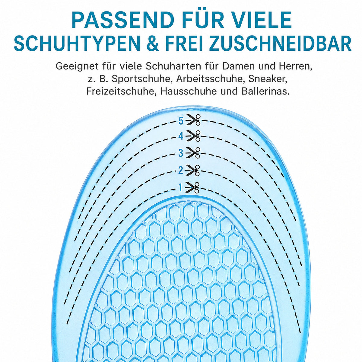 Gel Einlegesohlen,Orthopädisch, stoßdämpfend & weich für Ferse und müde Füße,unisex & waschbar