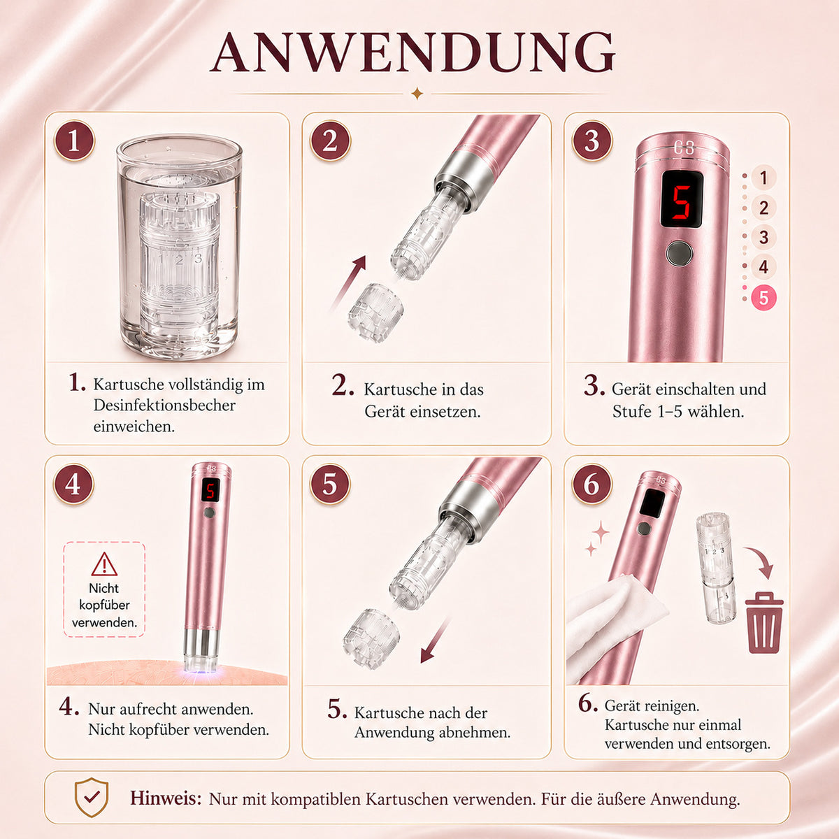 Cool-i® Fusion Pen, neue Generation mit 3 ml Kartusche, einstellbare Abgabe, 5 Stufen & Sicherheitsstopp A3