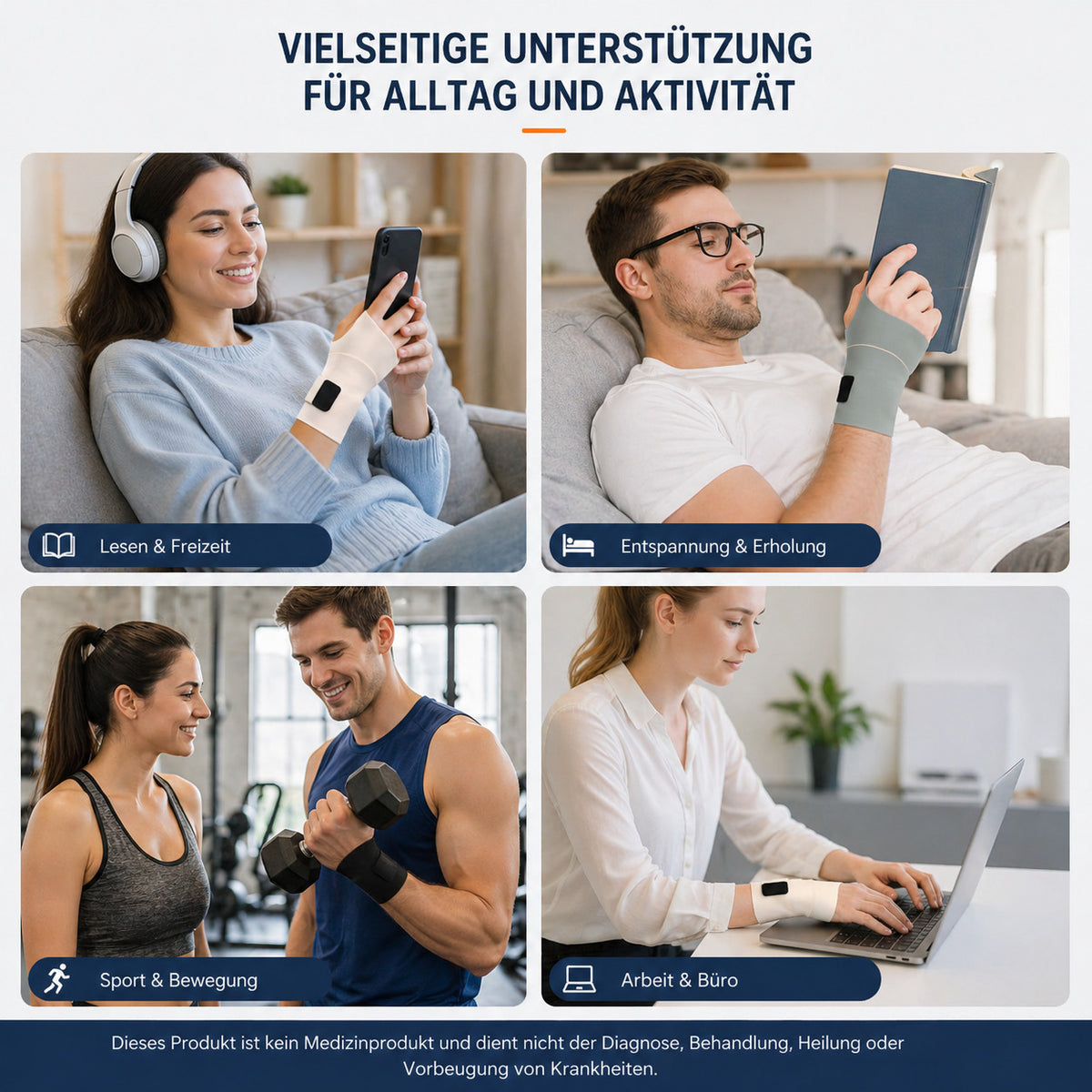 2er Set Handgelenkbandage elastisch, ultradünn, verstellbar, atmungsaktiv, für Sport, Arbeit & Alltag