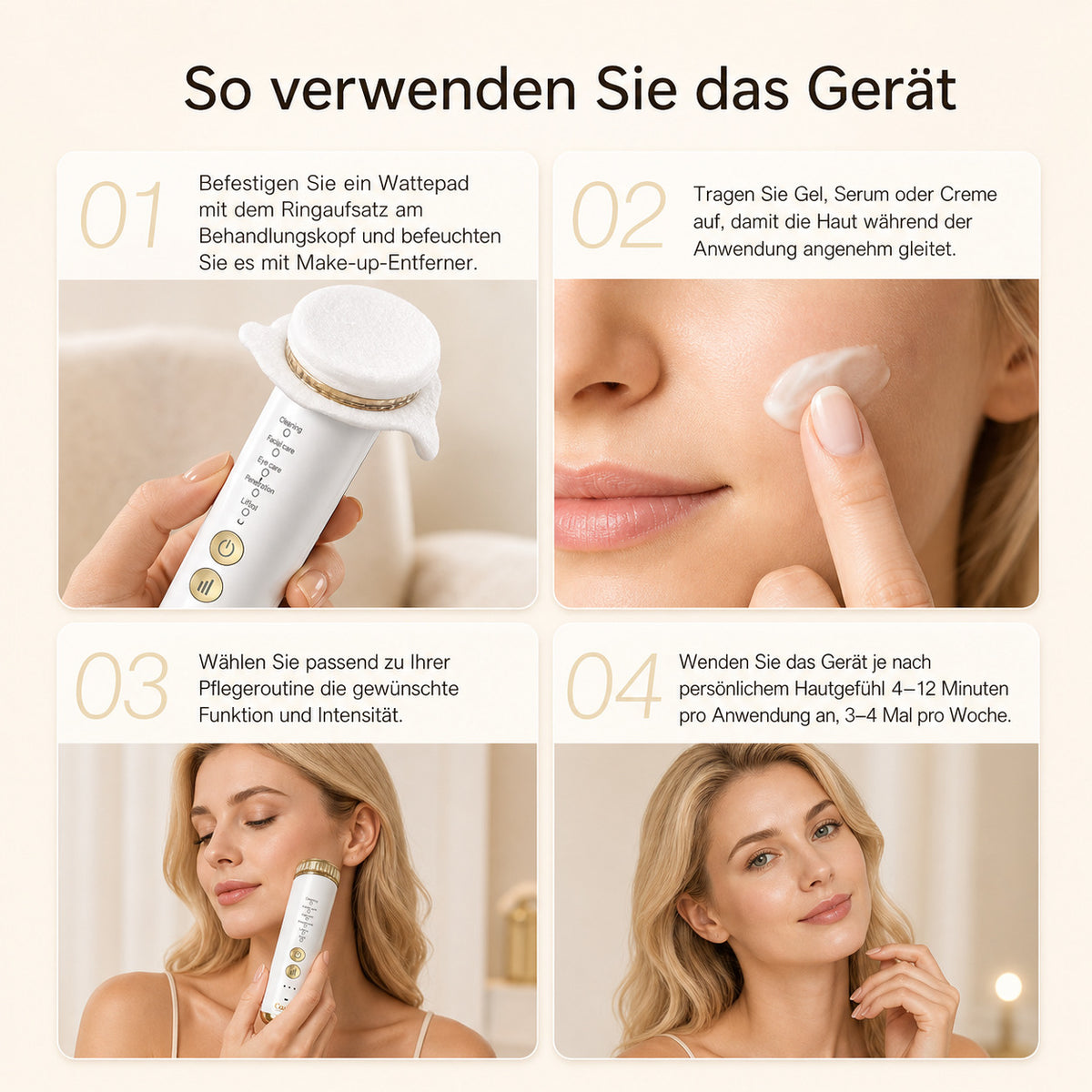 COOL-i® 2MHz RF & EMS Gesichtsmassagegerät – 6-in-1 Hautverjüngung mit Ultraschall, Licht & Kühlmodus