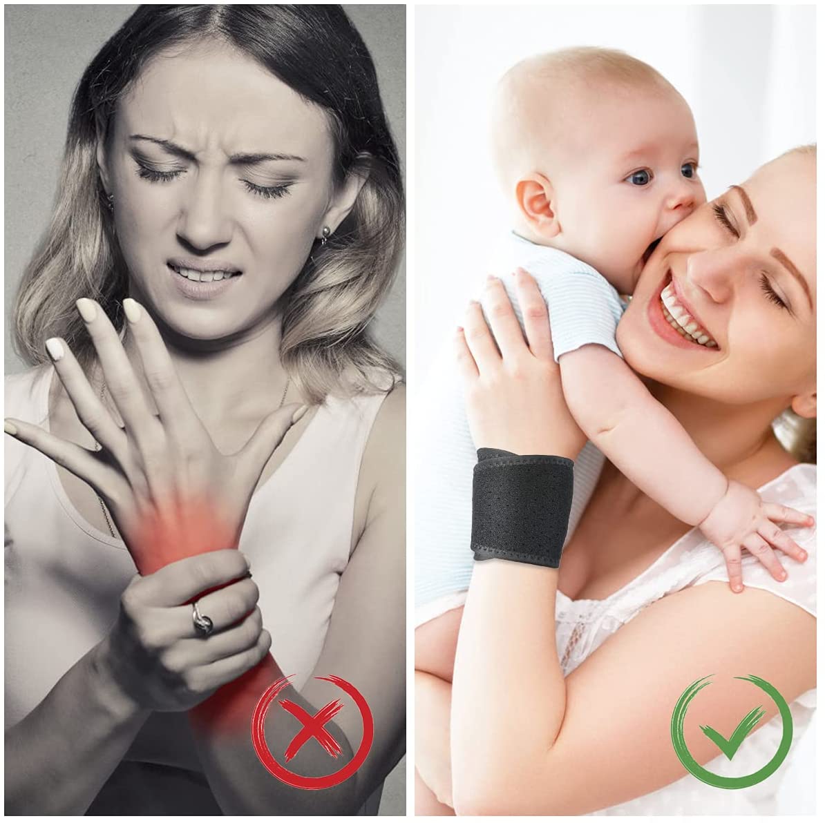 Handgelenkbandage 2er, verstellbar & atmungsaktiv, für Sport, Fitness, Arbeit & Alltag