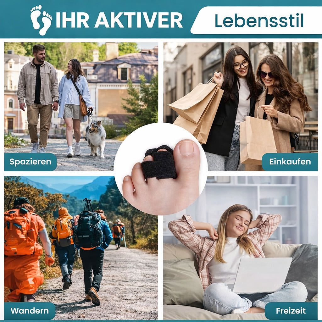 2er Zehenschutz Bandage, verstellbar für 2 Zehen, rutschhemmend & atmungsaktiv