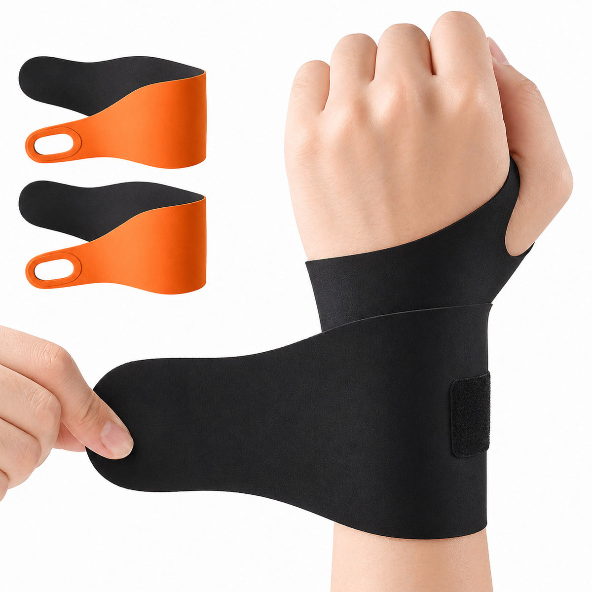 2er Set Handgelenkbandage elastisch, ultradünn, verstellbar, atmungsaktiv, für Sport, Arbeit & Alltag