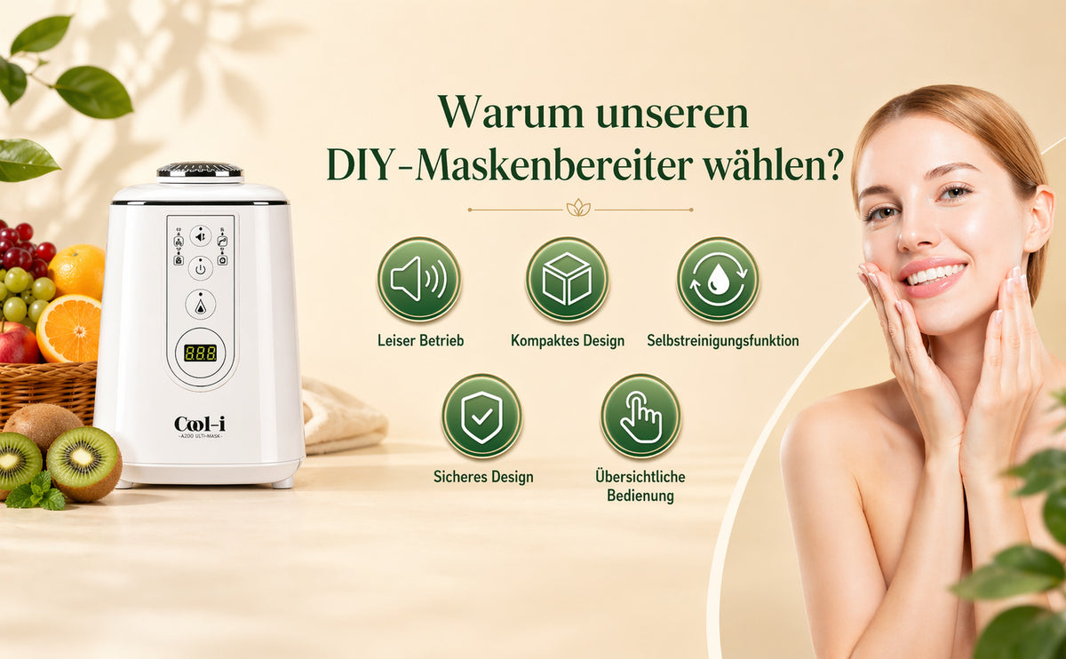 Cool-i® DIY Gesichtsmasken-Maker – Mini-Maschine zur Herstellung frischer Gesichtsmasken mit Kollagen, für natürliche Hautpflege zuhause