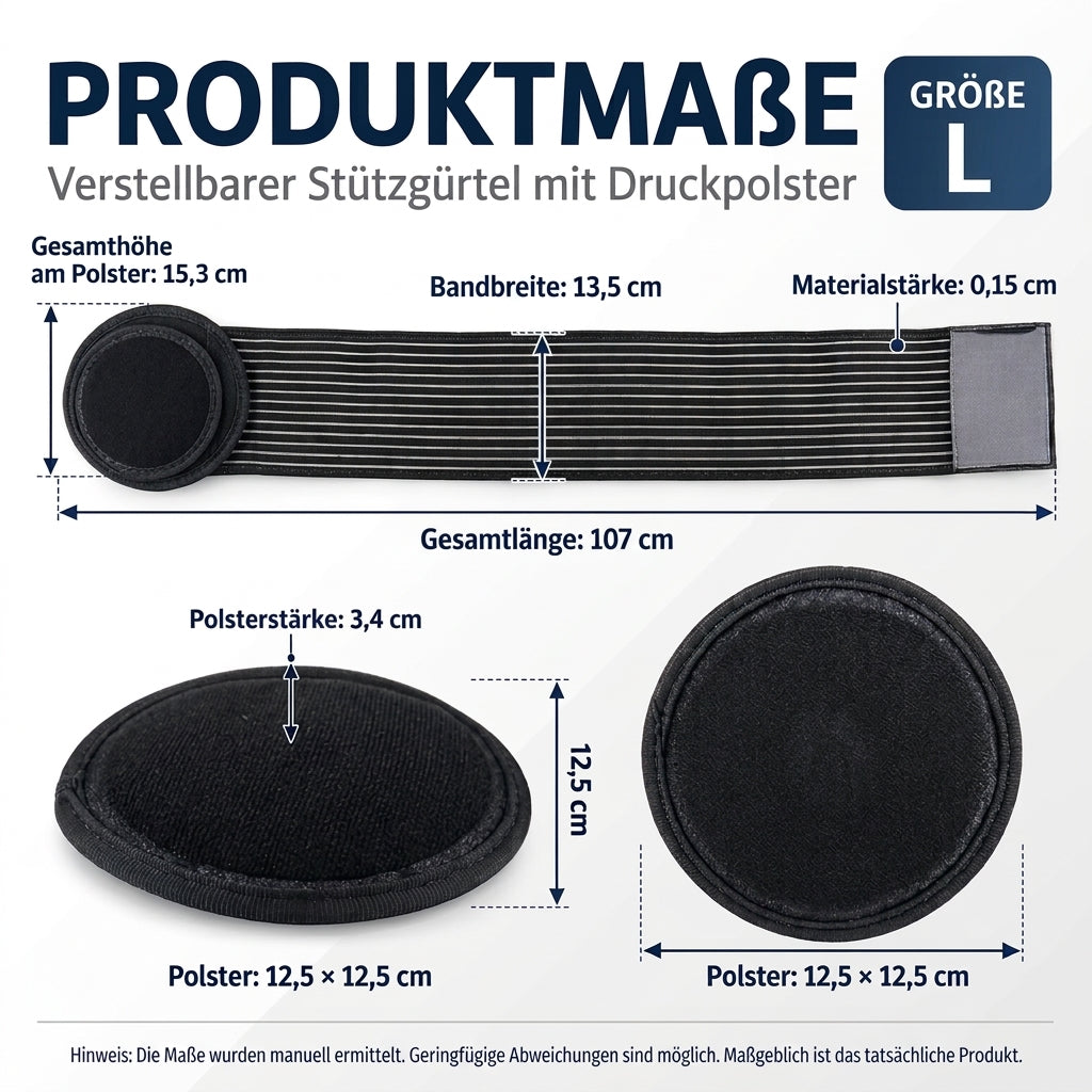 COOL-i Bauchbandage mit 2 abnehmbaren Druckpolstern, verstellbarer Bauchgurt mit Klettverschluss