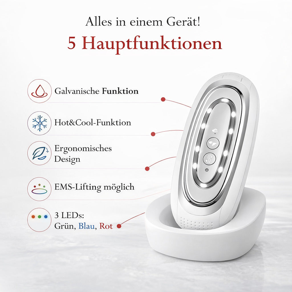 COOL-i® 3-in-1 Koreanisches Schönheitsgerät – Kalt-Warm-EMS mit LED-Lichttherapie für Zuhause