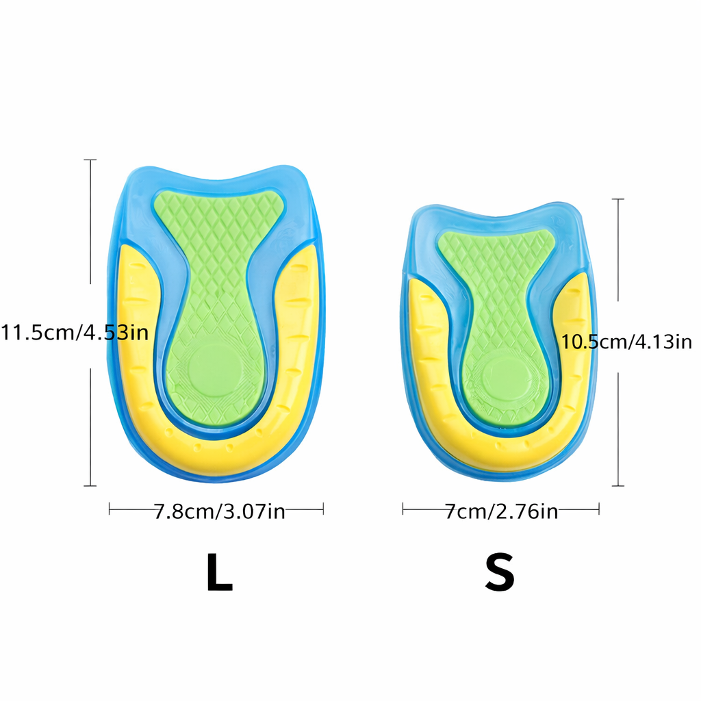 COOL-I® Silikon Fersenkissen (2 Paar) – Weiche Gel-Fersenpolster gegen Fersenschmerzen, Fersensporn & Plantarfasziitis – Unisex, Zuschneidbar, Stoßdämpfend