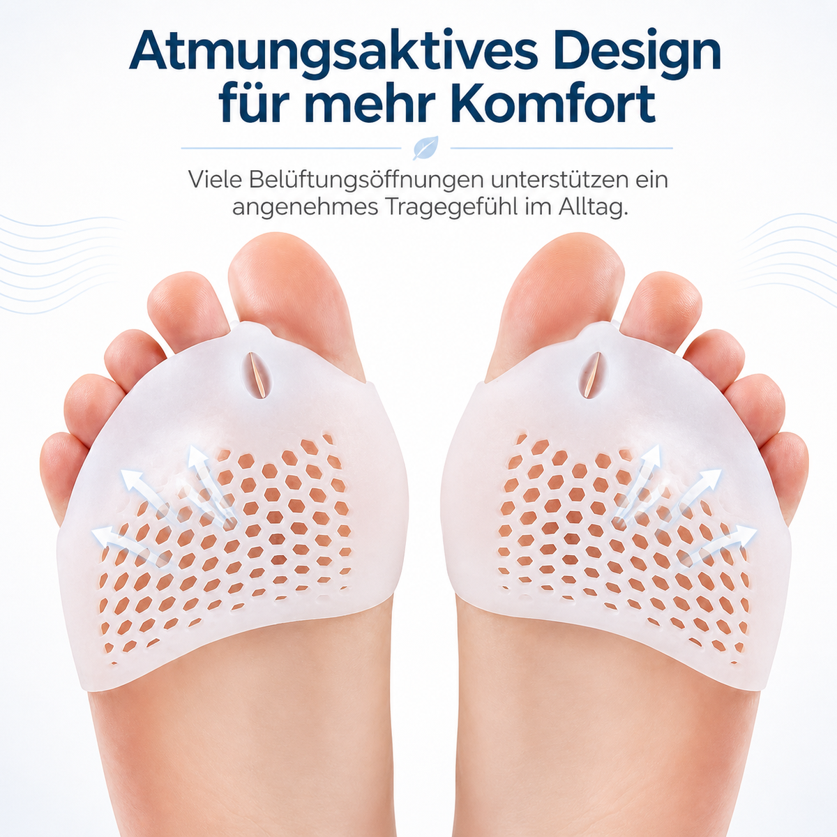 Vorfußpolster aus Silikon, weich & rutschfest, Ballenschutz für Damen & Herren, 4 Stück