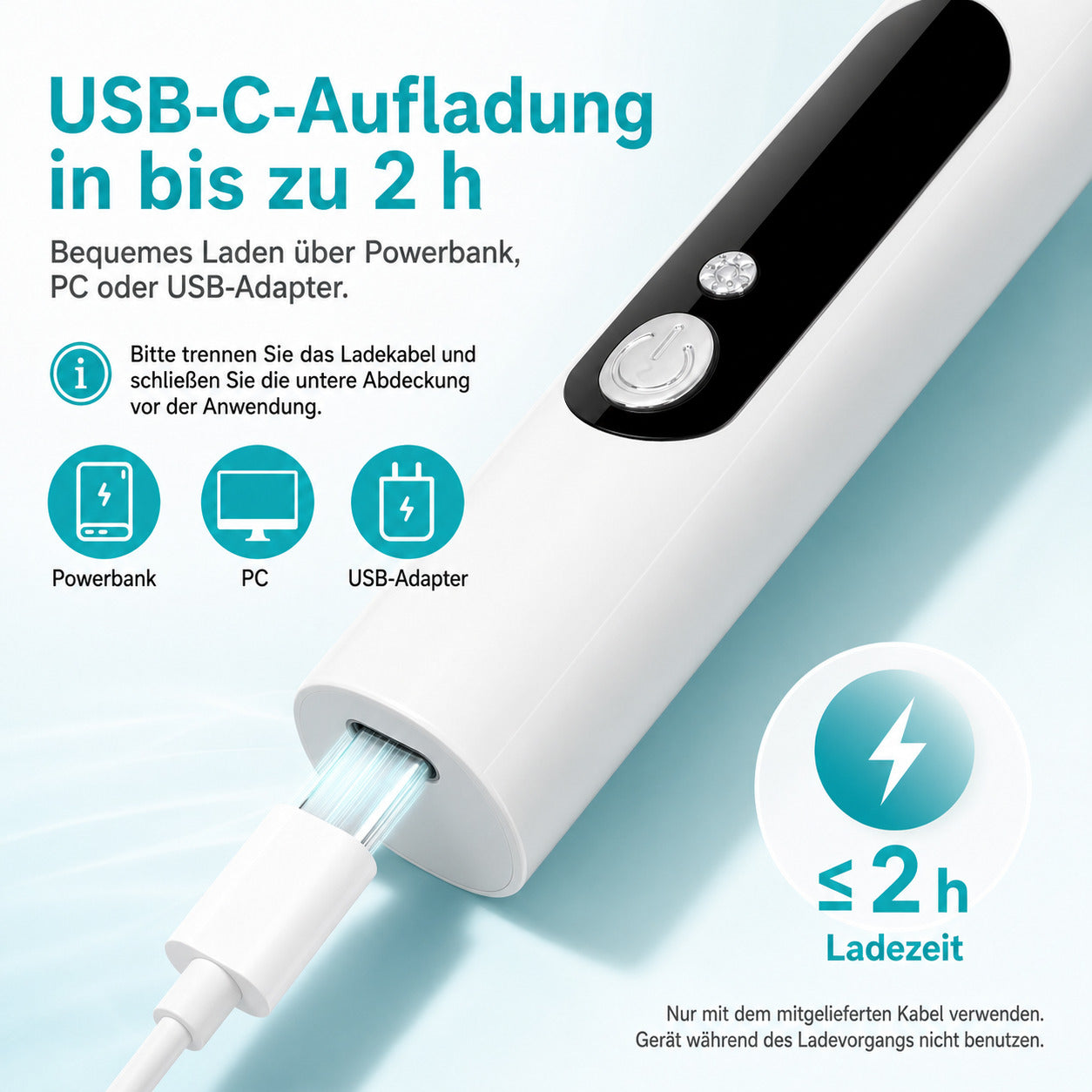Cool-i® Zahnpolierer Set mit LED & 5 Modi& 6 Köpfen, – Für kosmetische Zahnpflege, sanftes Aufhellen & frischen Atem