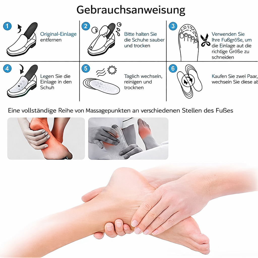 Magnetische Akupressur-Einlegesohlen – Fußreflexzonen-Massage für Alltag und Freizeit
