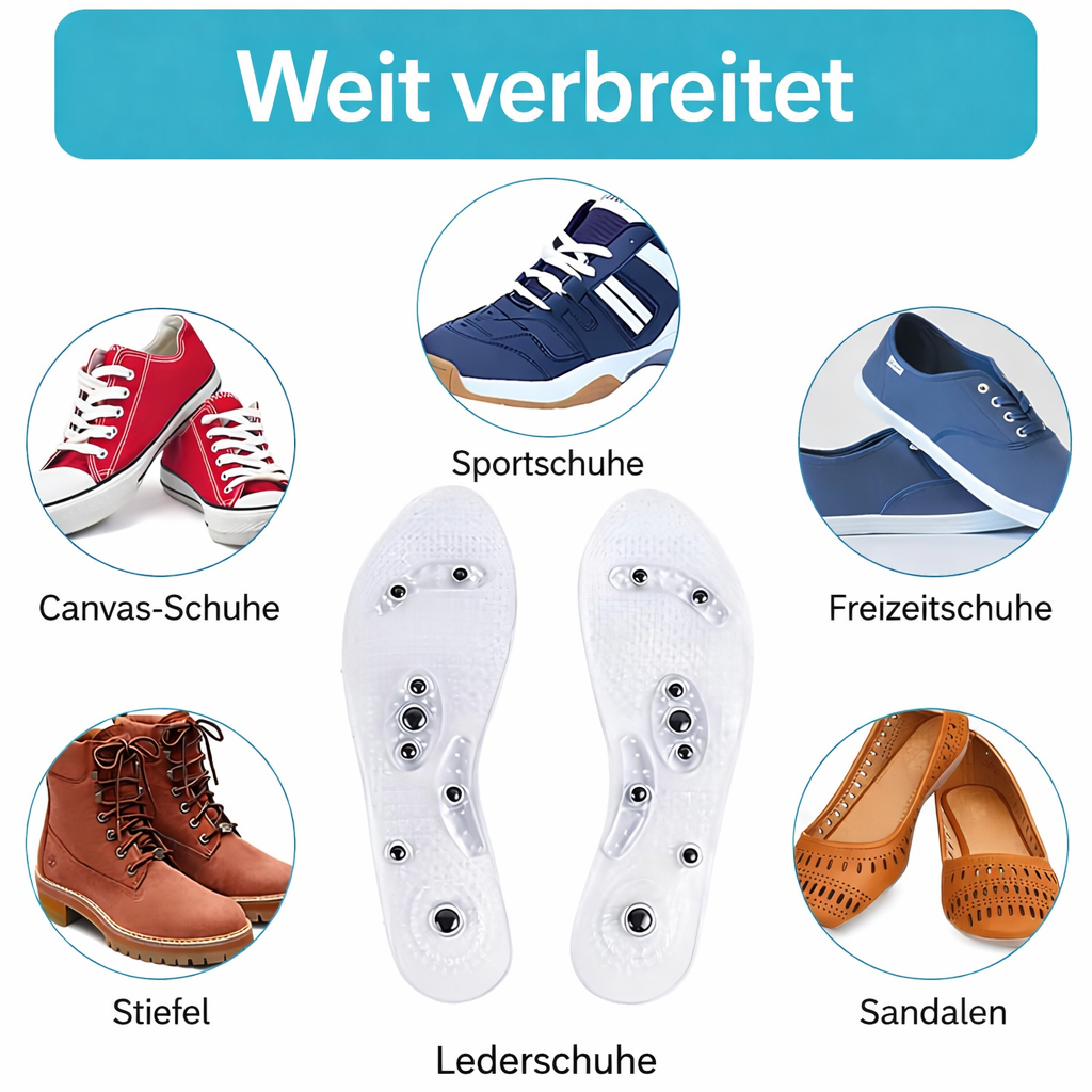Magnetische Akupressur-Einlegesohlen – Fußreflexzonen-Massage für Alltag und Freizeit